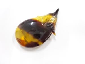 アンティーク　本鼈甲　茄子　帯留め